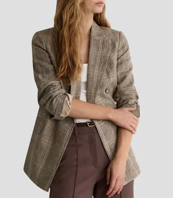 Blazer con cuadros check Mujer