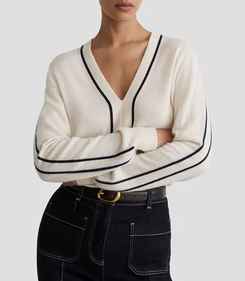 Suéter cuello V Mujer