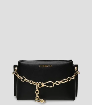 Bolsa crossbody negra con cadena Mujer
