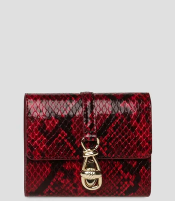 Cartera lisa con broche metálico Mujer