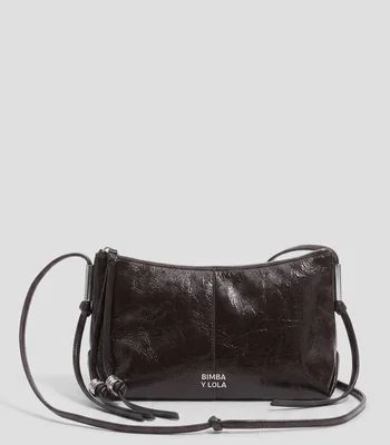 Bolsa Pequeña crossbody de cuero espresso Mujer