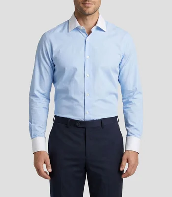 Camisa jaspeada manga larga Hombre