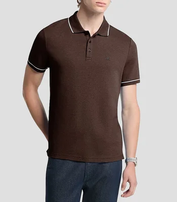 Playera tipo polo manga corta lisa Hombre