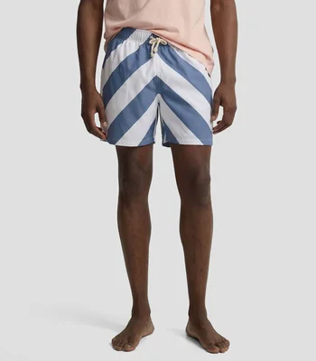 Traje de baño corto con franjas Hombre
