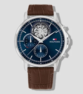 Reloj para Hombre TH Casual, Plateado, Café