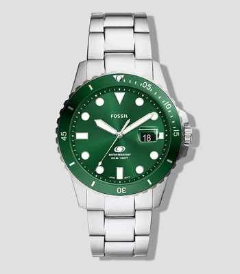 Reloj para Hombre Blue Dive Casual Plateado, Verde