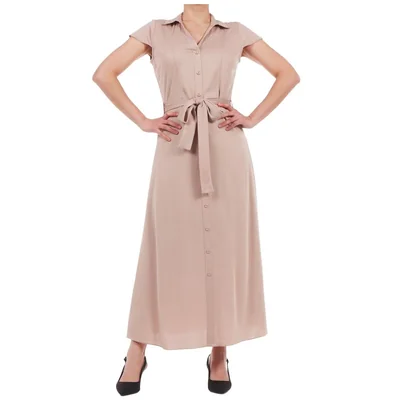 Vestido Camisero Largo con Listón Zucca para Mujer