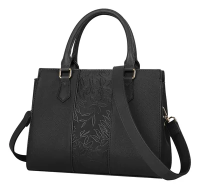 Bolso de mano para mujer con relieve floral y correa bandolera