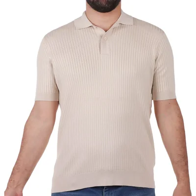 Playera Tipo Polo Tejido Acanalado Yale para Hombre
