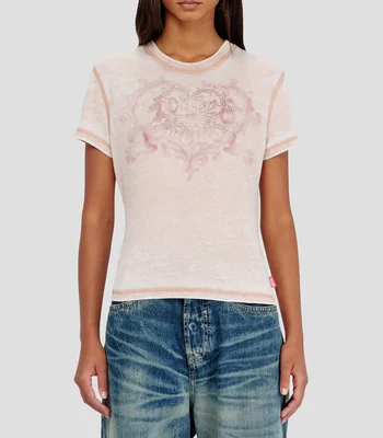 Playera cuello redondo manga corta fantasía Mujer