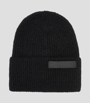 Gorro beanie en tejido de punto liso Mujer
