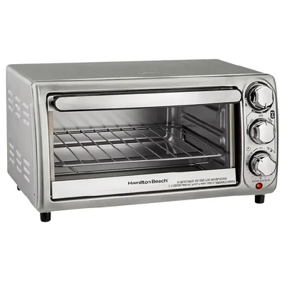 Horno Tostador Hamilton Beach 4 Rebanadas Y 5 Funciones Con Temporizador 1100w