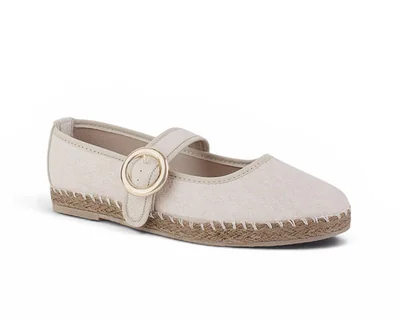 Alpargata Gabriela's Beige Para Dama Con Hebilla Redonda Moda Casual Zapato Bajo 4070092