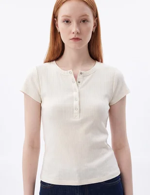 Top florence mills cuello redondo