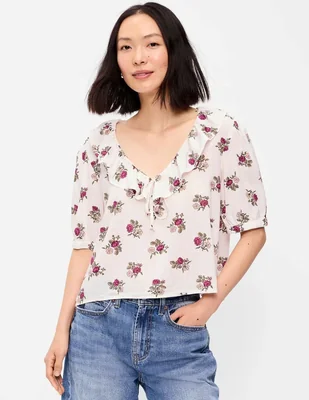 Blusa manga al codo para mujer