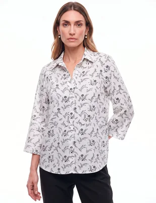 Blusa camisera manga 3/4 para mujer