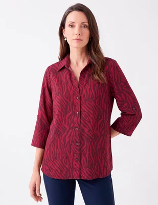 Blusa camisera manga 3/4 para mujer