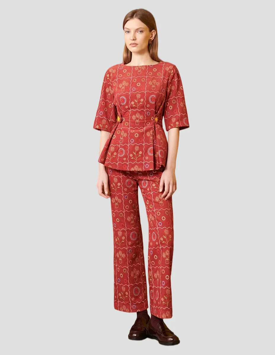 Blusa manga al codo para mujer