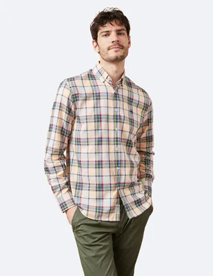 Camisa casual de algodón manga larga para hombre
