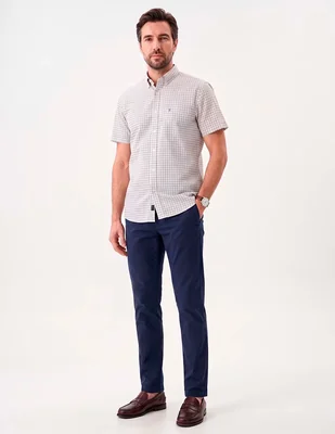Camisa casual de algodón manga corta para hombre