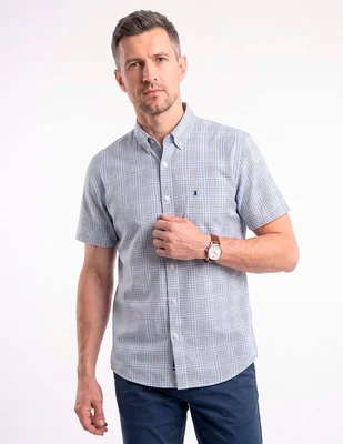 Camisa casual de algodón manga corta para hombre