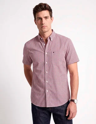 Camisa casual de algodón manga corta para hombre