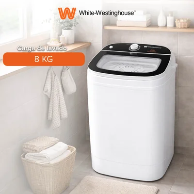 White Westinghouse Secadora centrífuga 8 kg Cesta acero inoxidable Doble seguridad Bajo consumo de energia
