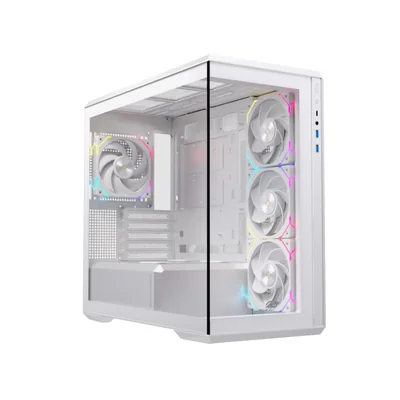 Gabinete Einarex ZM800 Mini Torre, Micro-ATX / Mini-ITX, Conectividad USB Tipo C,Cristal Templado RGB, Blanco