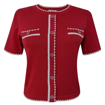 Blusa Tejida con Detalles de Pedrería para Mujer City Femme