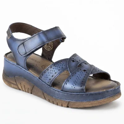Sandalia De Plataforma Casual De Mujer Lobo Solo 1715 Azul