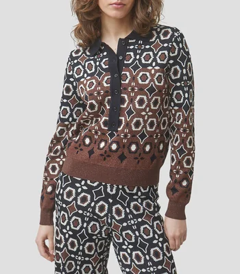 Blusa estampada con manga larga Mujer