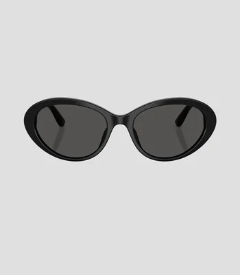 Lentes de sol ovalados negros Mujer