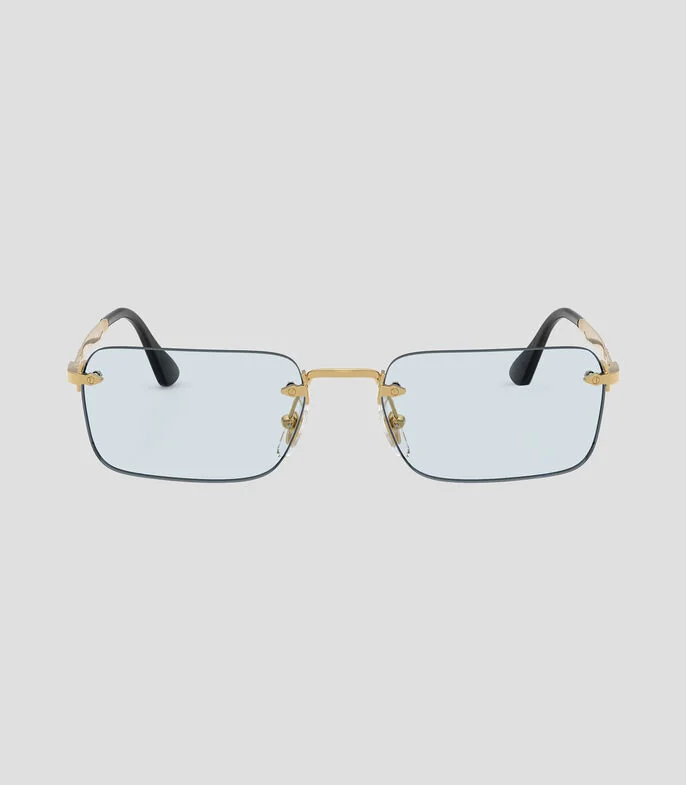 Lentes oftálmicos rectangulares dorado Unisex
