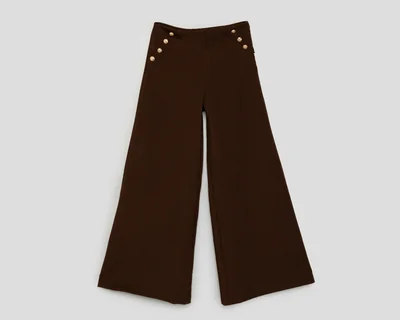 Pantalón Ancho Jennifer Lopez con Botones para Mujer