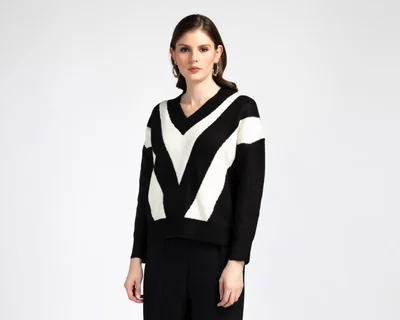 Suéter Cuello V Sahara para Mujer
