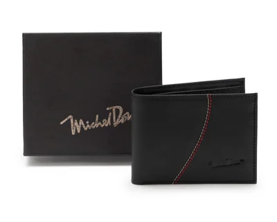 Cartera Bifold de Piel para Hombre Michel Domit Negra
