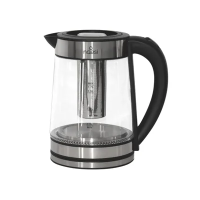 Tetera Eléctrica Con Infusor 1.7 Litros De Vidrio Templado Naesi