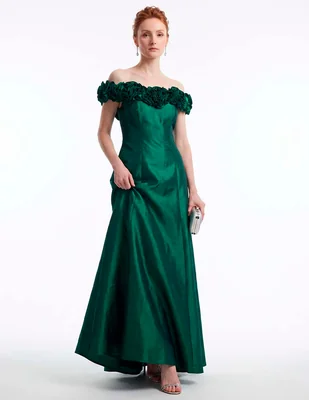 Vestido maxi de fiesta escote bardot