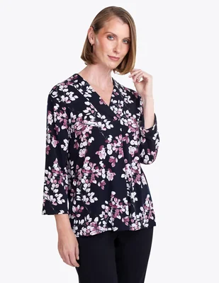 Blusa túnica manga 3/4 para mujer