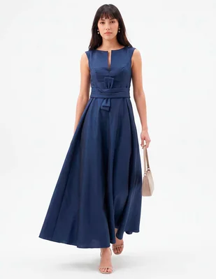 Vestido maxi de fiesta escote con cuello