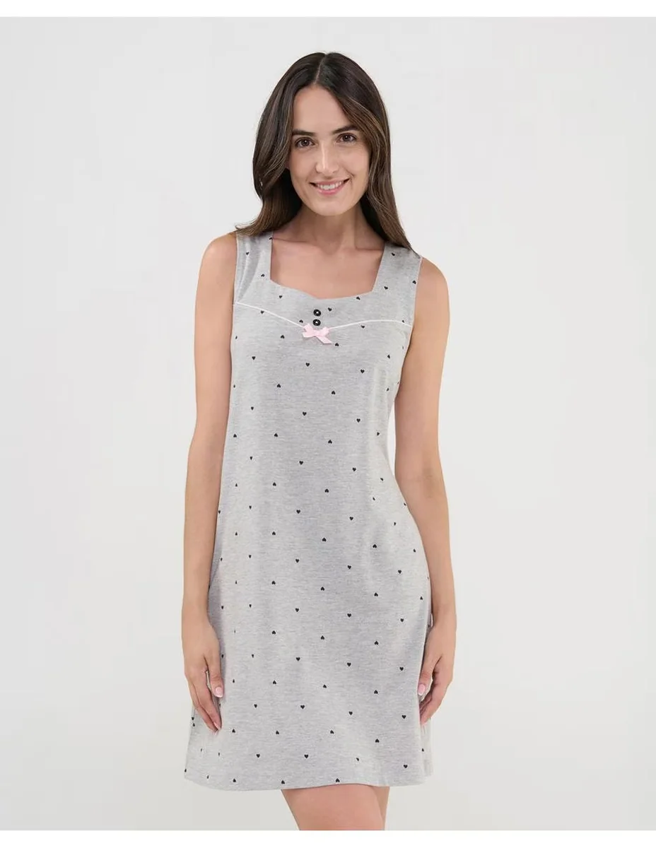 Camisón estampado de algodón