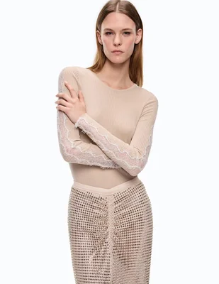 Suéter cuello redondo para mujer