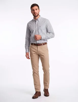 Camisa casual de algodón manga larga para hombre