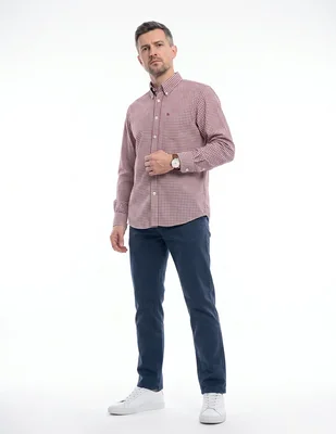 Camisa casual de algodón manga larga para hombre