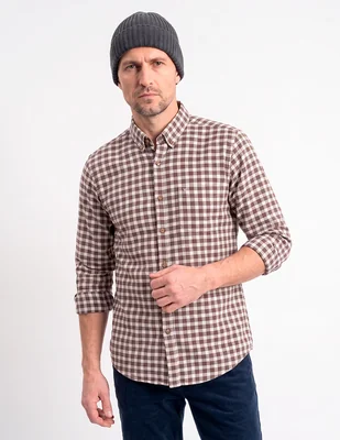 Camisa casual de algodón manga larga para hombre