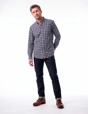 Camisa casual de algodón manga larga para hombre