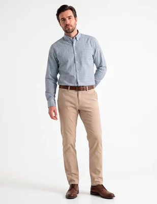 Camisa casual de algodón manga larga para hombre