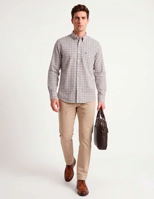 Camisa casual de algodón manga larga para hombre