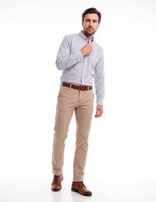 Camisa casual de algodón manga larga para hombre