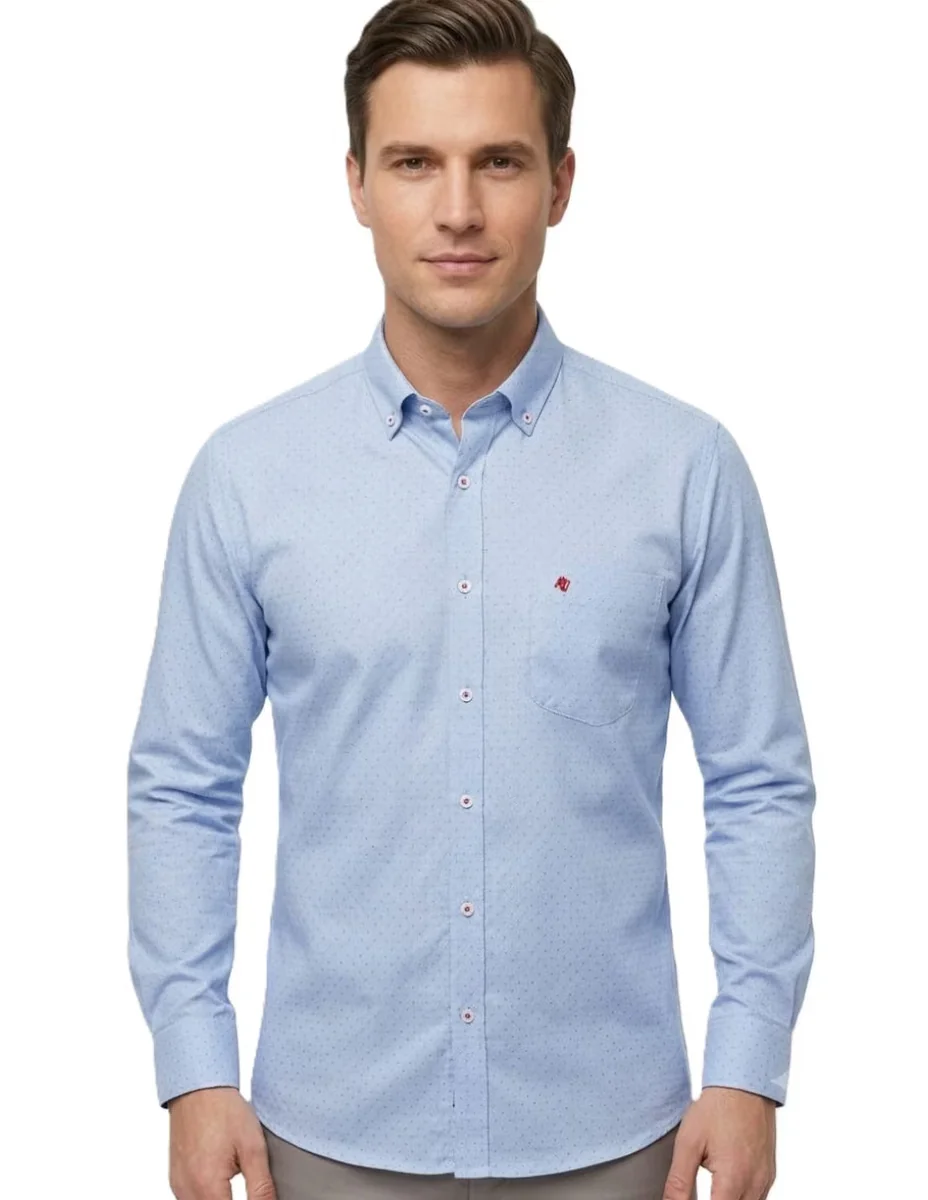 Camisa casual manga larga para hombre